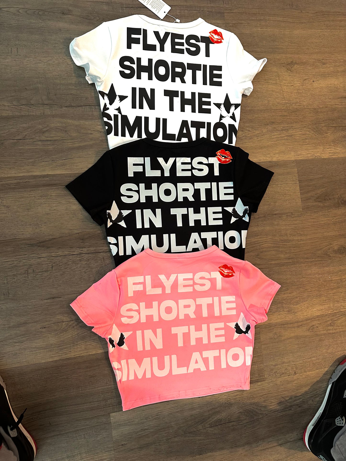 "Flyest Shortie in the Simulation" women's cropped tee